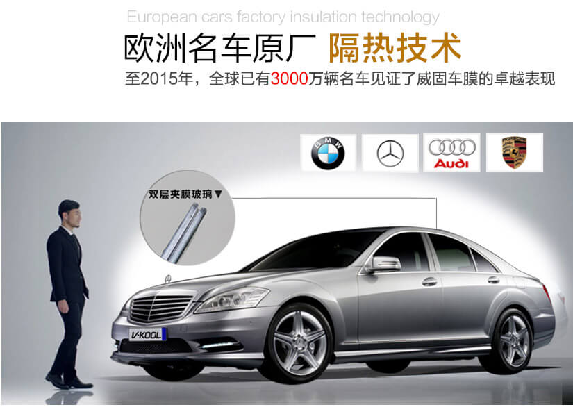 歐洲名車(chē)原廠隔熱技術(shù)至2015年，全球已有3000萬(wàn)輛名車(chē)見(jiàn)證了威固車(chē)膜的卓越表現(xiàn)